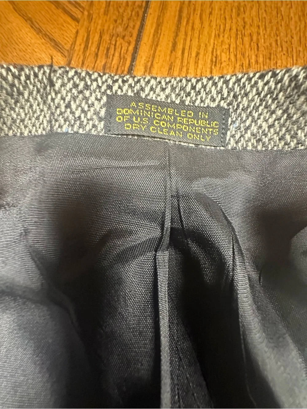 Men's Grey Tweed Blazer with Black Shoulder Panels